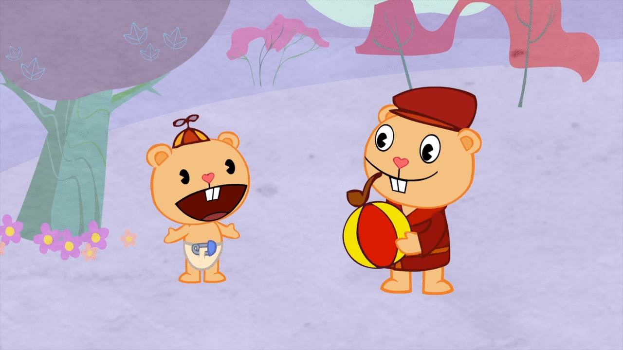 HTF bear characters with ball